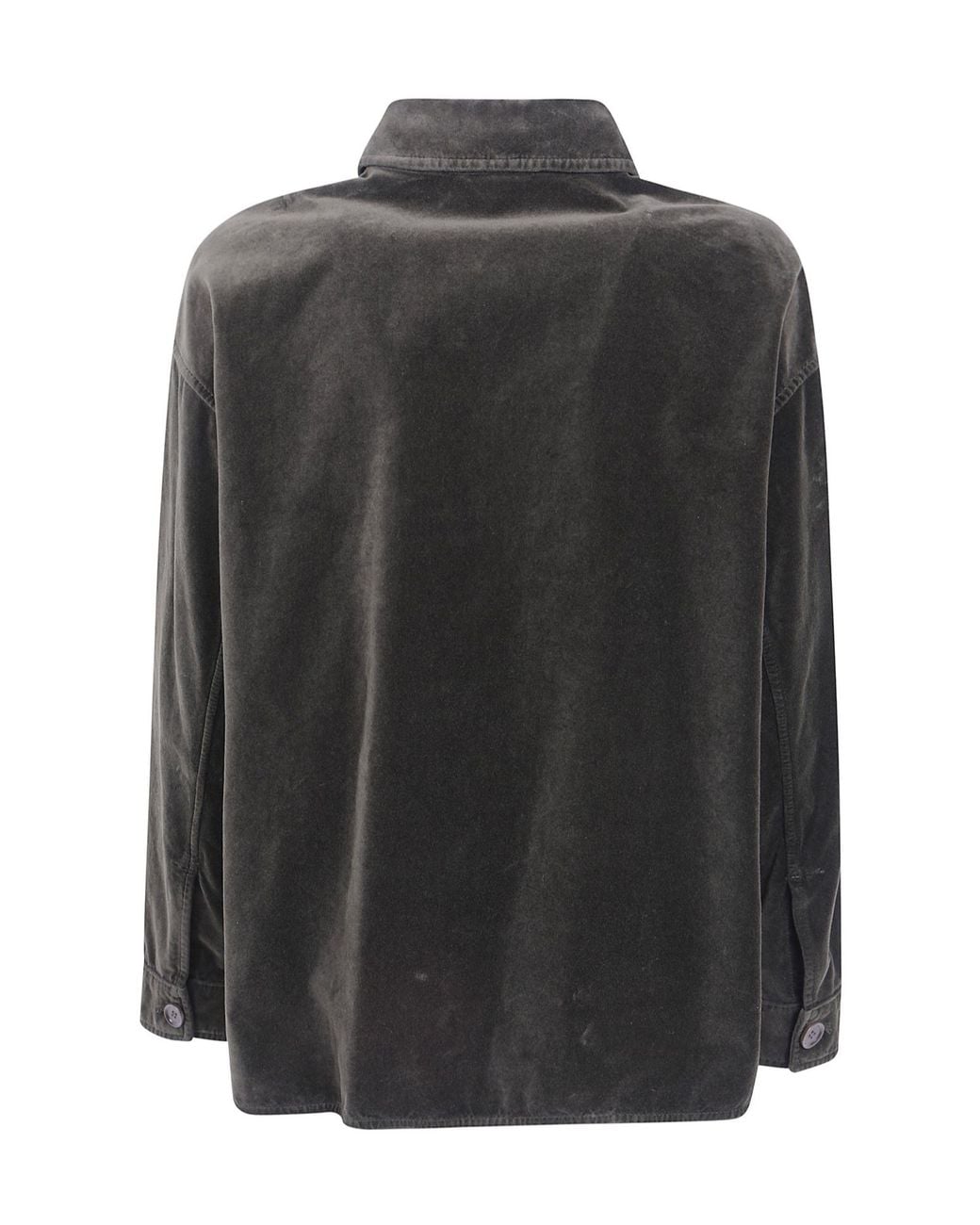 Aspesi Black Velvet Button-Up Jacket