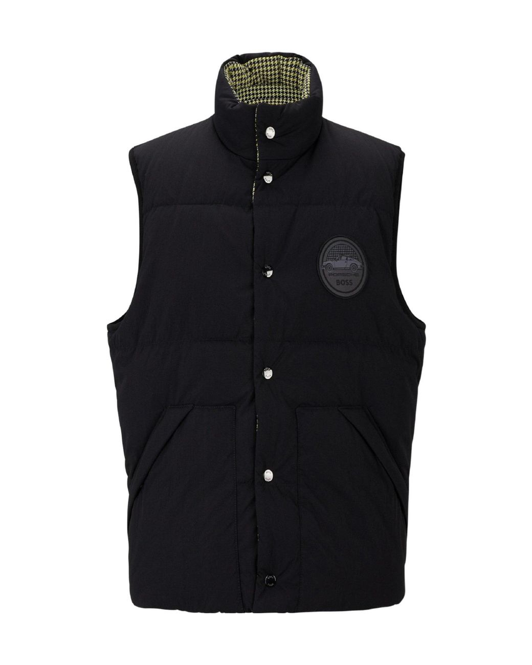 Boss Black Stand-Up Collar Down Vest for men