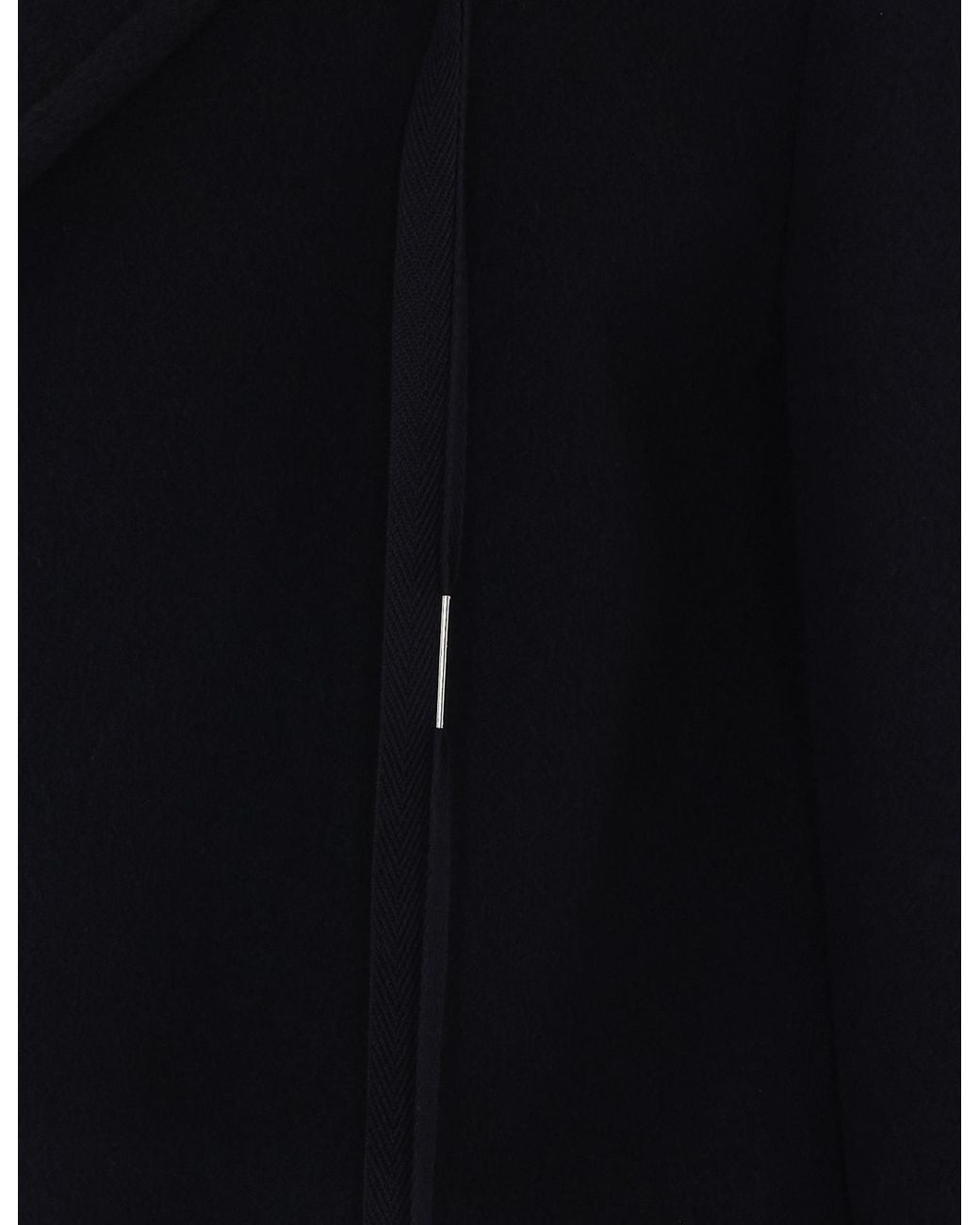 Ann Demeulemeester Black Aldina Strap-Detailed Long Coat