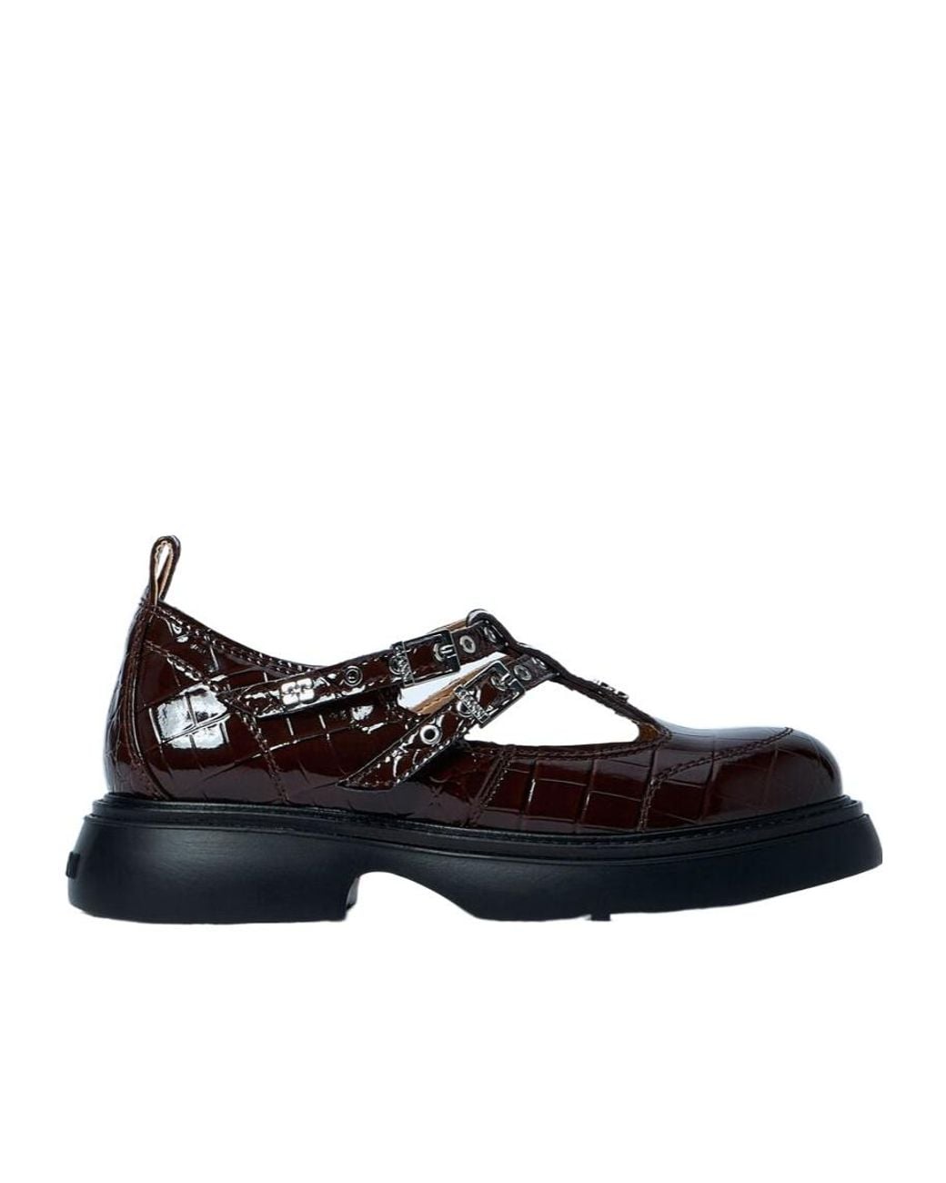 Ganni Black Butterfly Mary Jane Round Toe Shoes