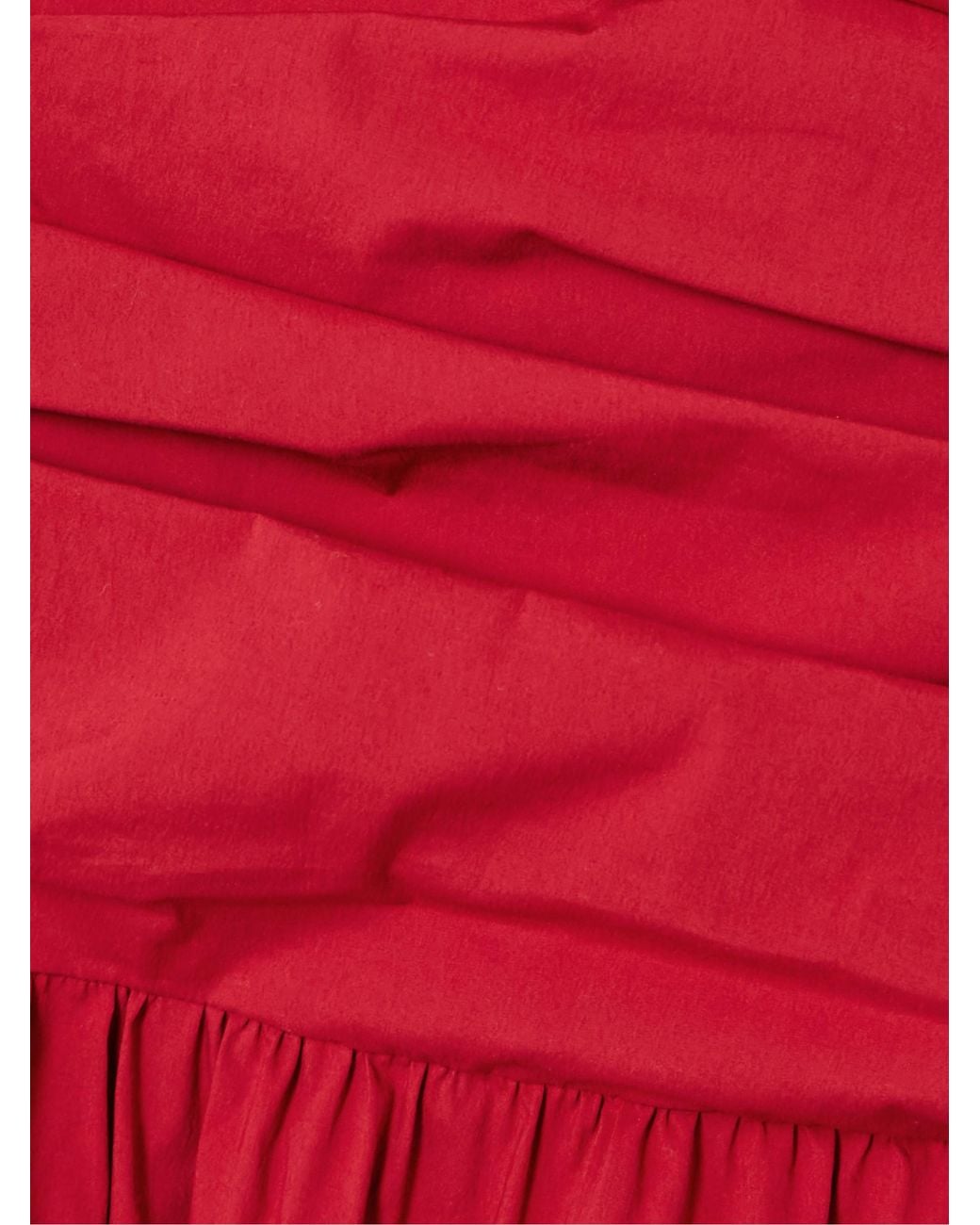 St. Agni Red Ruched Cotton Dress