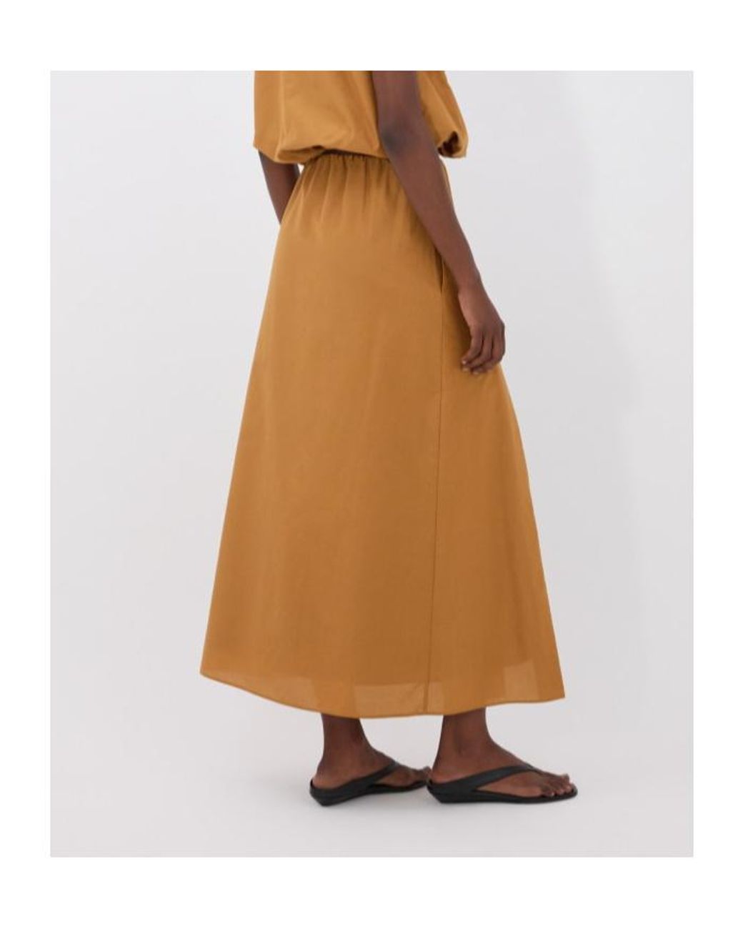 Loulou de Saison Brown Carmen Midi Skirt