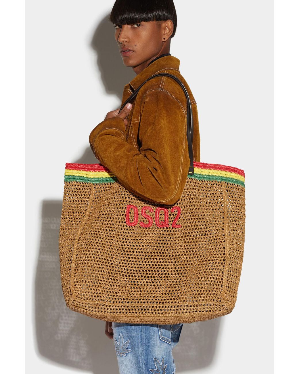 DSquared² Brown Logo Shoulder Bag for men