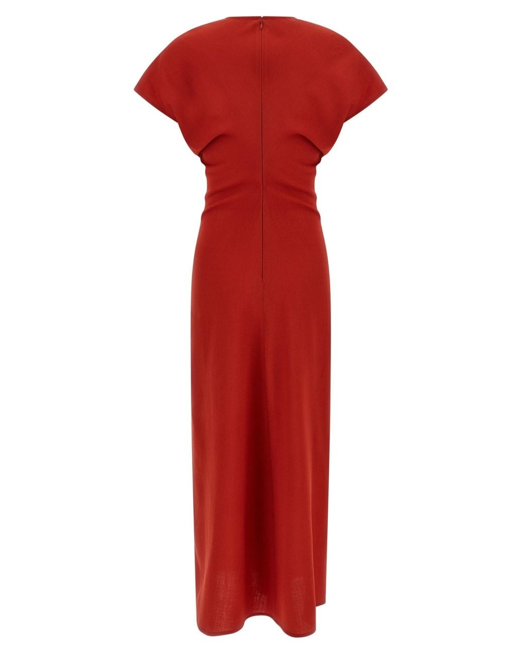 Totême Red Totême Slouched-Waist Crewneck Dress