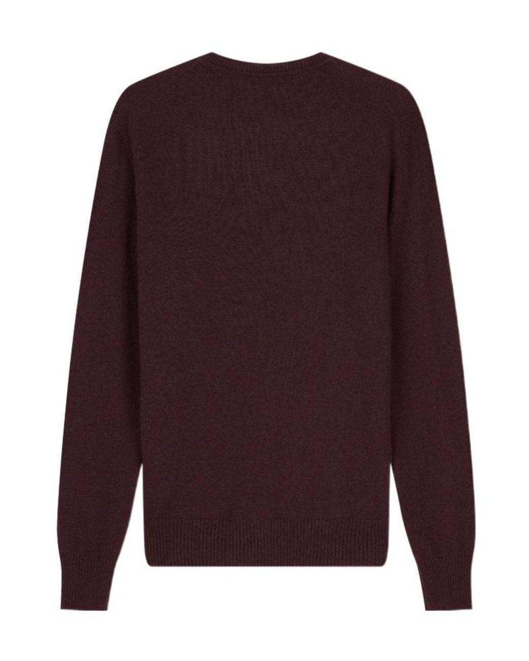 Emporio Armani Purple Crew-Neck Ribbed-Trim Sweater for men