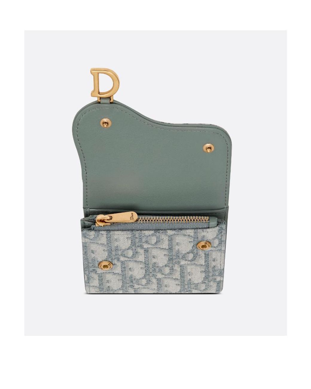 Dior Gray Saddle Lotus Wallet