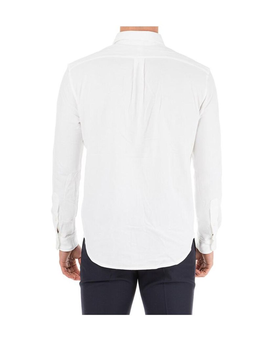 Ralph Lauren White Polo Pony Embroidered Buttoned Shirt for men