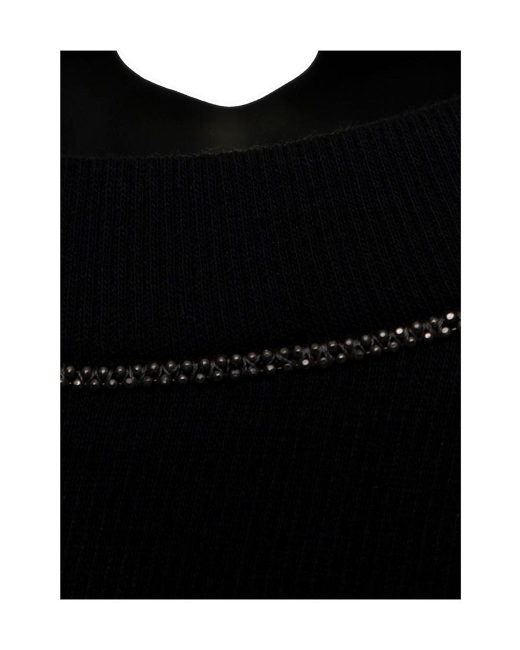 Brunello Cucinelli Black Embellished Knitted Jumper