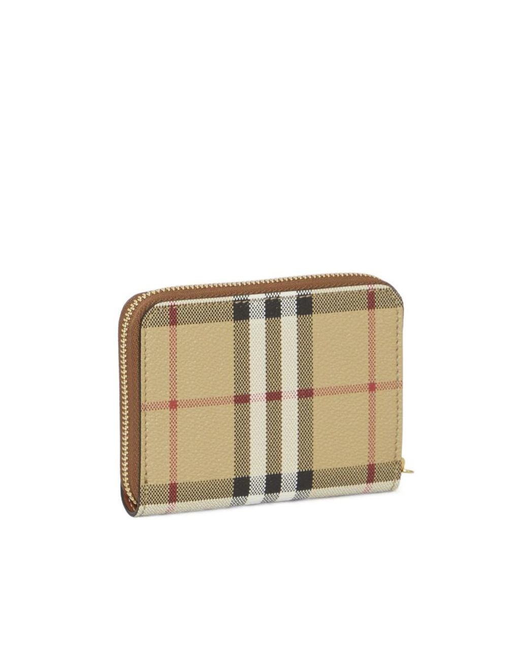 Burberry Natural Vintage Check Zipped Wallet