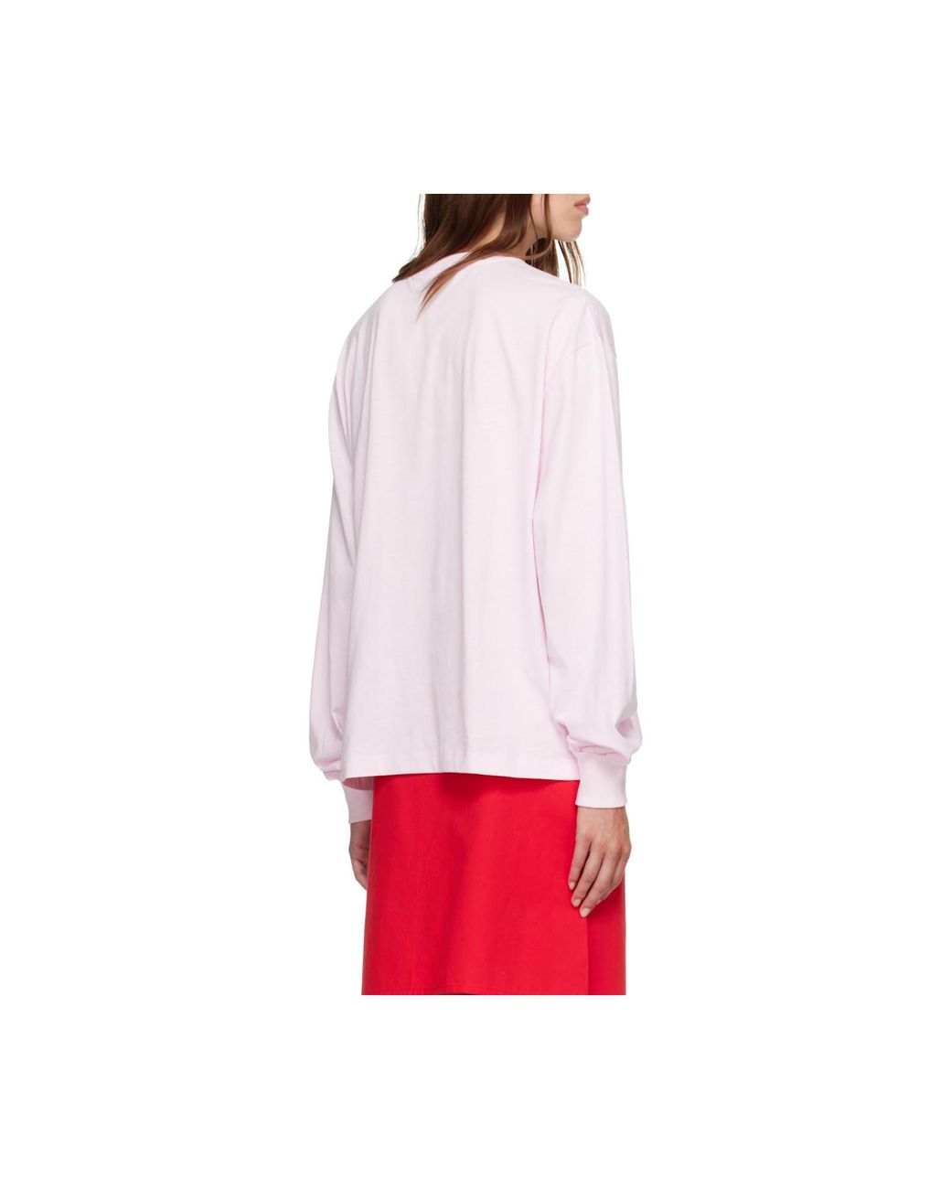 Ganni Pink Graphic Print Sweatshirt