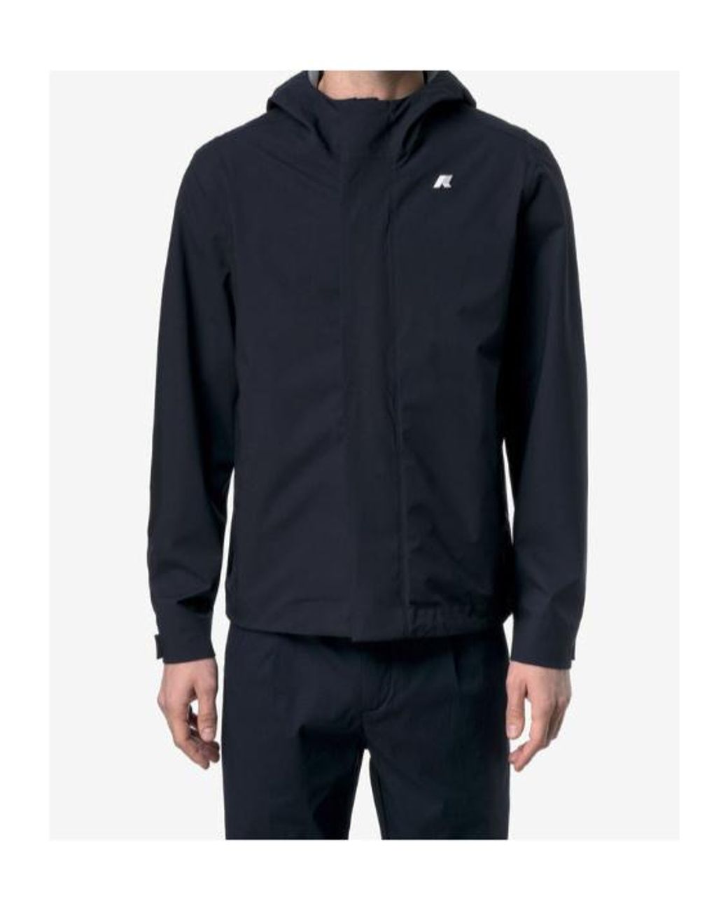 K-Way Blue Stretch Hooded Jacket for men
