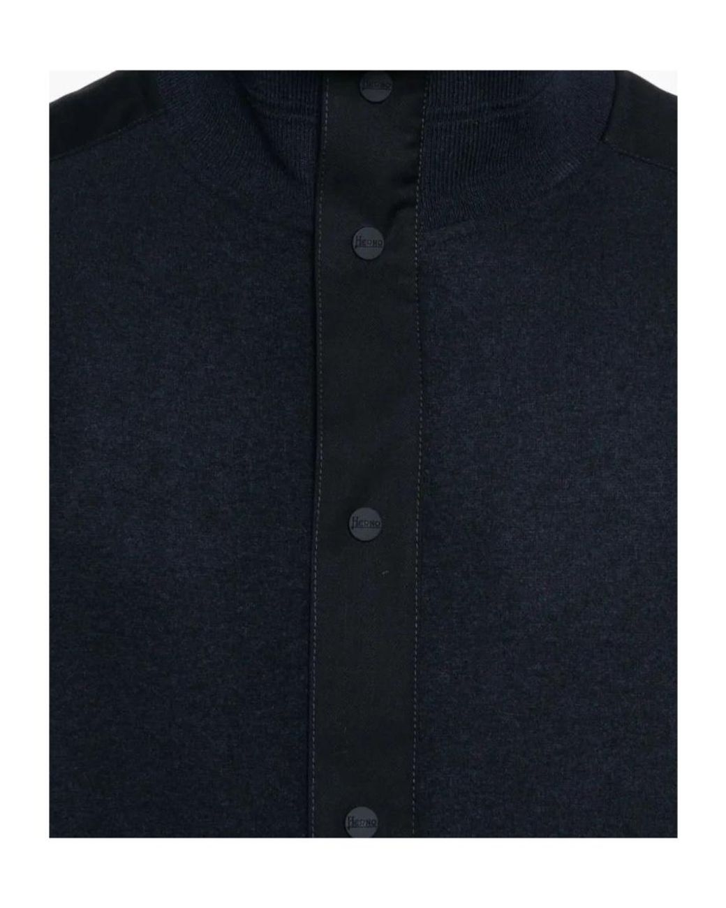 Herno Blue Press-Stud Bomber Jacket for men
