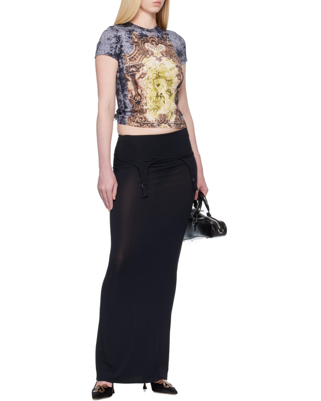 Jean Paul Gaultier Black Midi Skirt