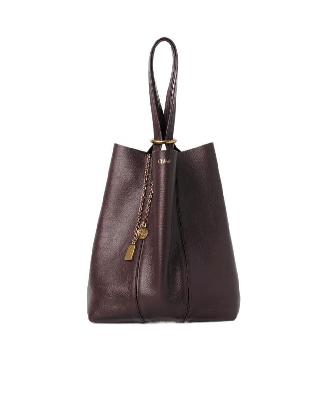 Chloé Purple Chloé Spin Charm Detailed Tote Bag