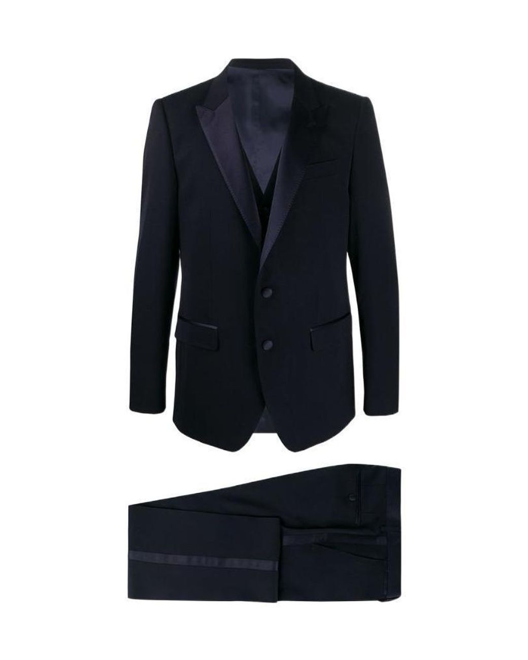 Dolce & Gabbana Black Tuxedo Single-Breasted Three-Piece Suit for men