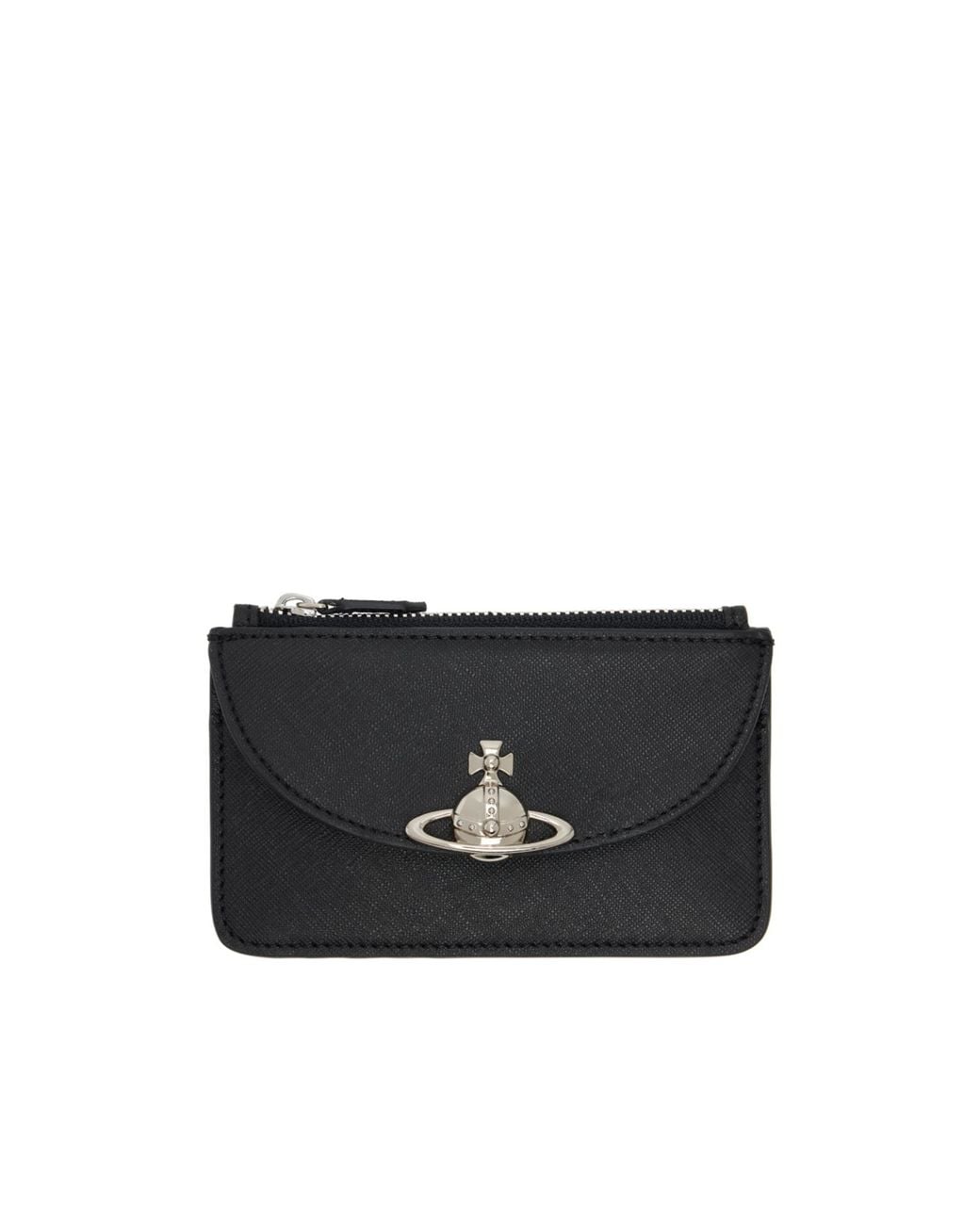 Vivienne Westwood Black Orb Leather Wallet for men