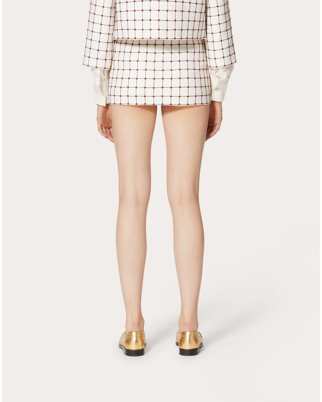 Valentino Multicolor Logo Embroidered Skirt