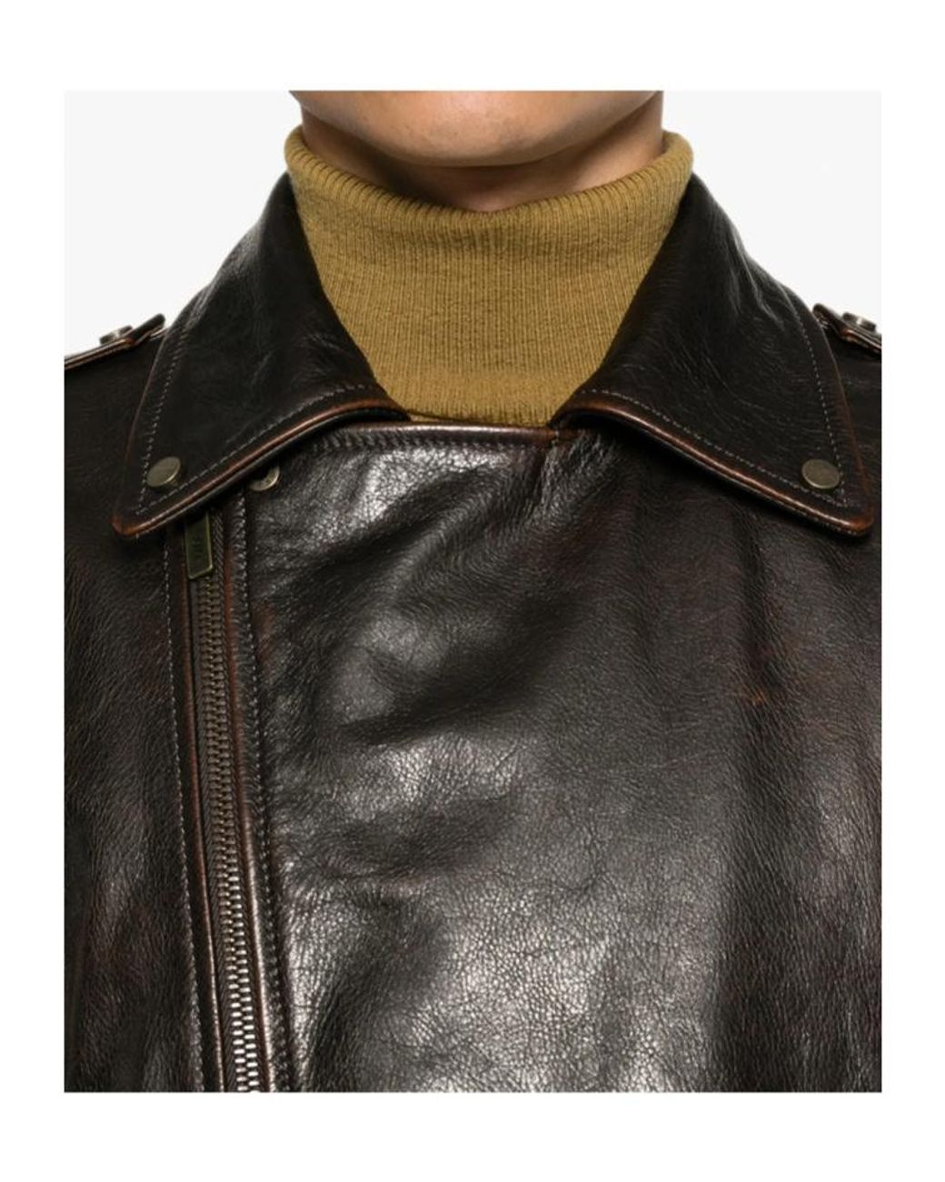 Salvatore Santoro Black Long-Sleeve Leather Jacket for men