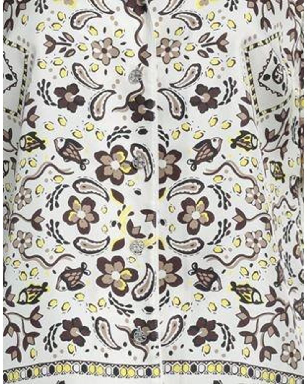 Tory Burch White Collared Short-Sleeve Shirt