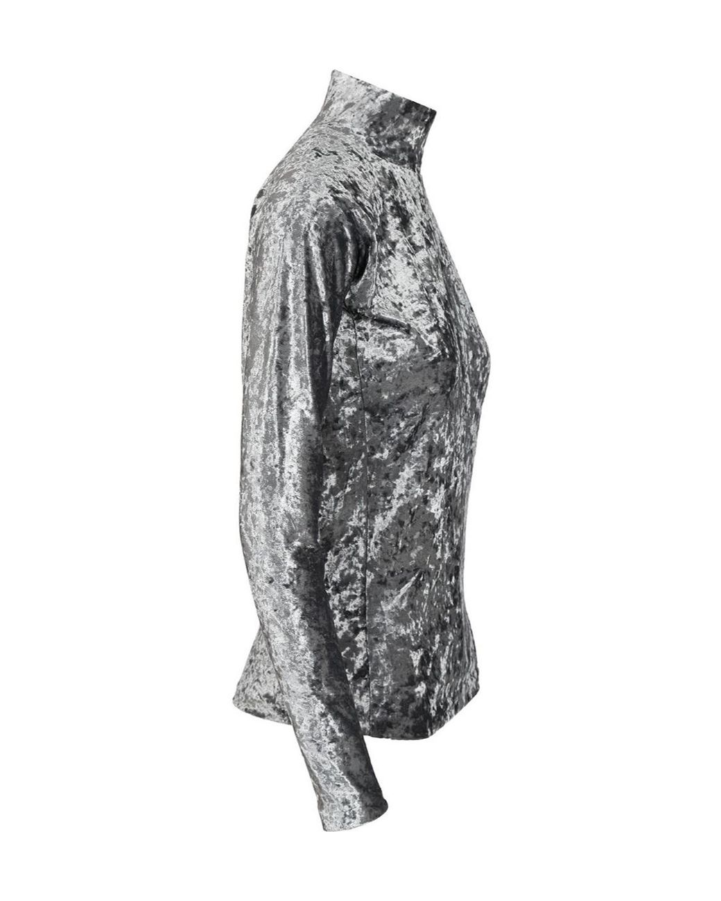 Forte_forte Gray Stretch Velvet Turtleneck
