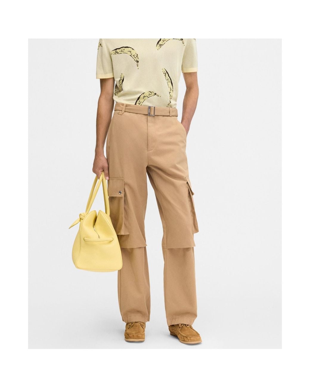 Jacquemus Natural Belted Wide-Leg Cargo Pants for men