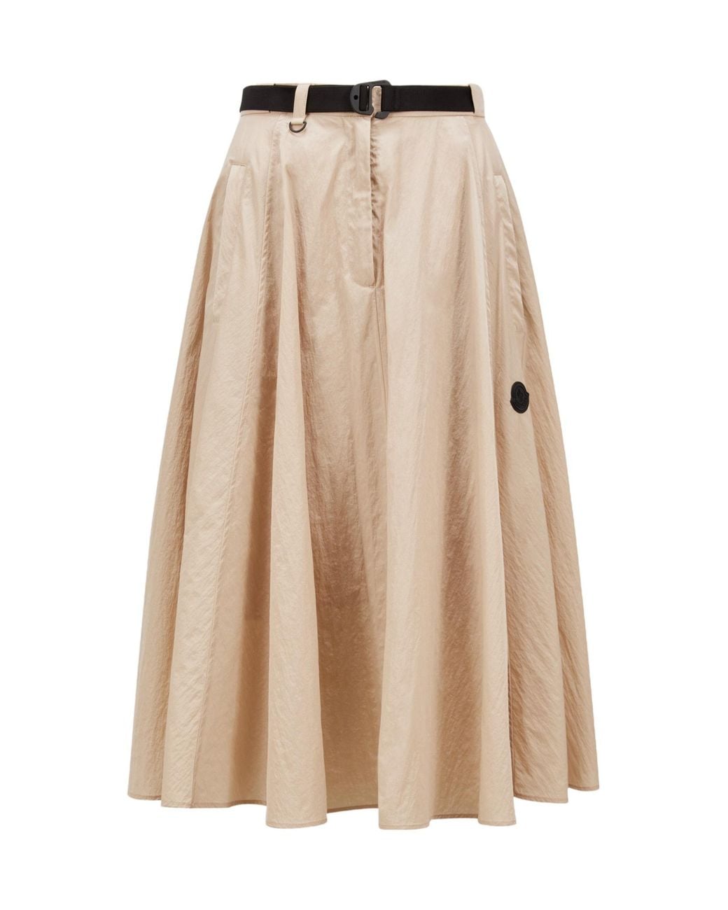 Moncler Natural Logo Patch Belted Skirt
