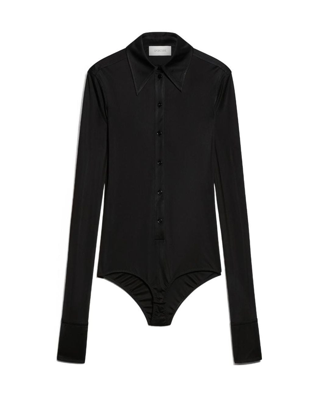 Sportmax Black Buttoned Long-Sleeved Top