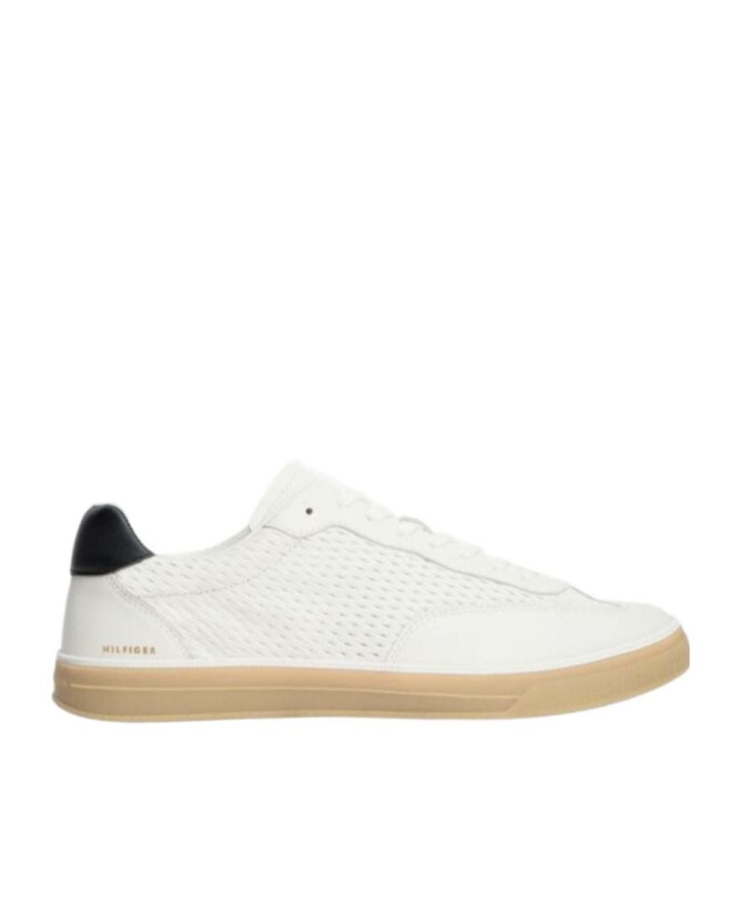 Tommy Hilfiger White Textured Low-Top Sneakers for men
