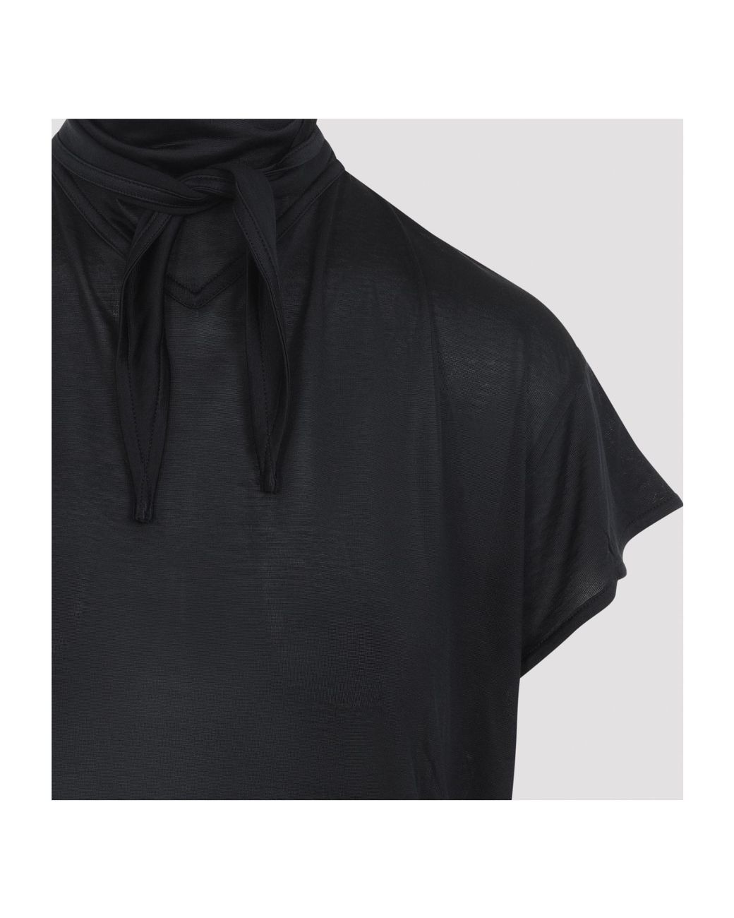 Lemaire Black Short Sleeve Foulard Top