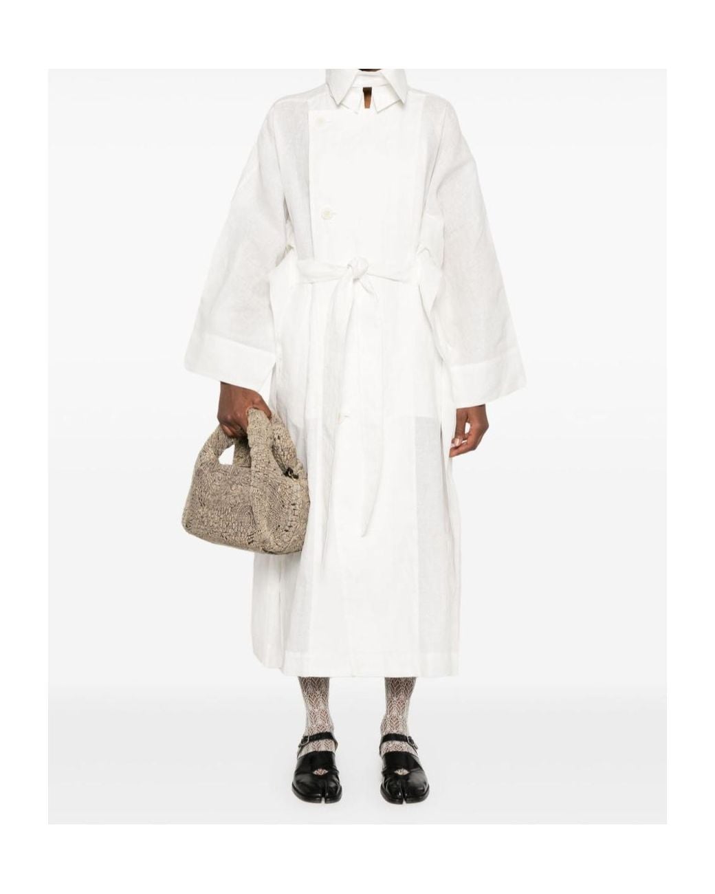 Issey Miyake White Hempen Coat