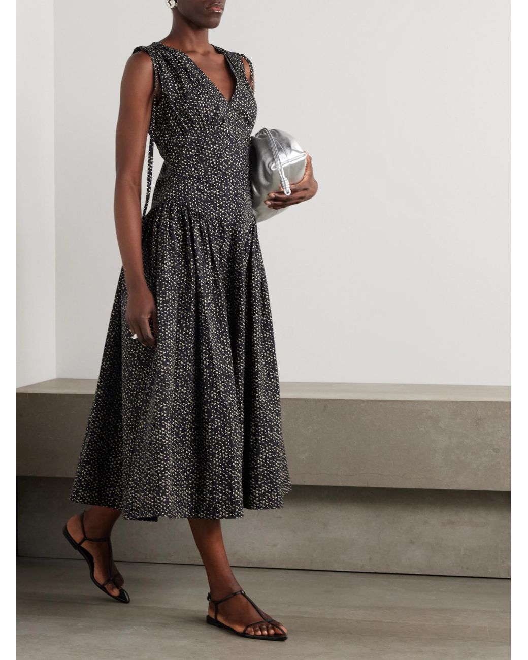 Proenza Schouler Black Cotton-Poplin Midi Dress