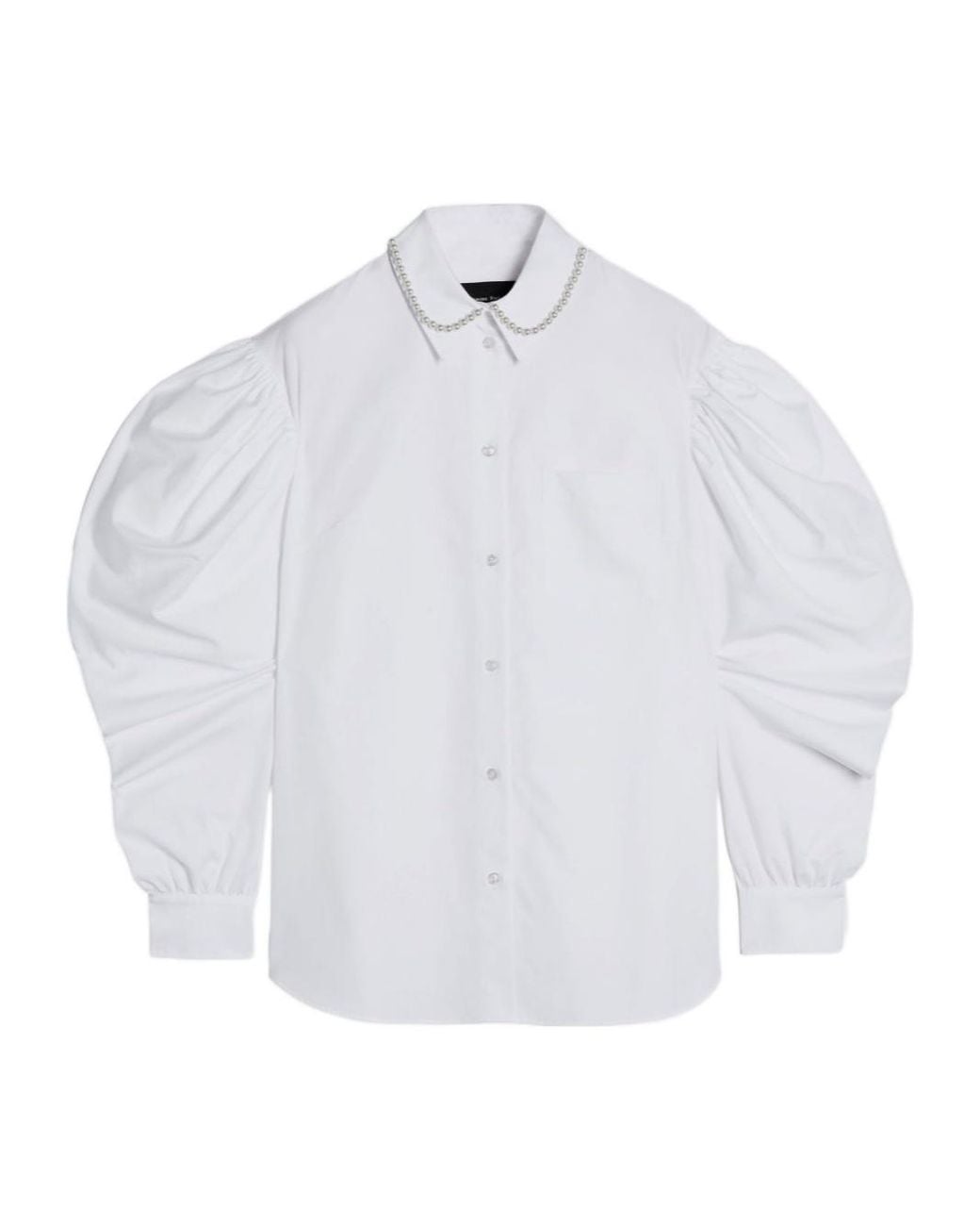 Simone Rocha White Long-Sleeved Collared Shirt