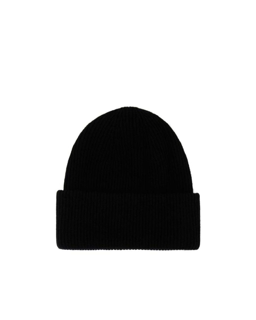 Fendi Black Logo Patch Beanie for men
