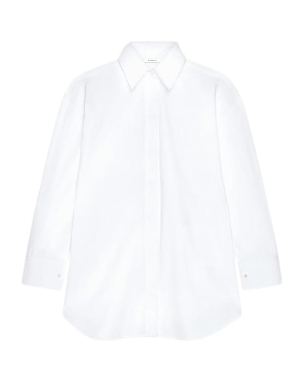 Givenchy White Asymmetric Poplin Shirt