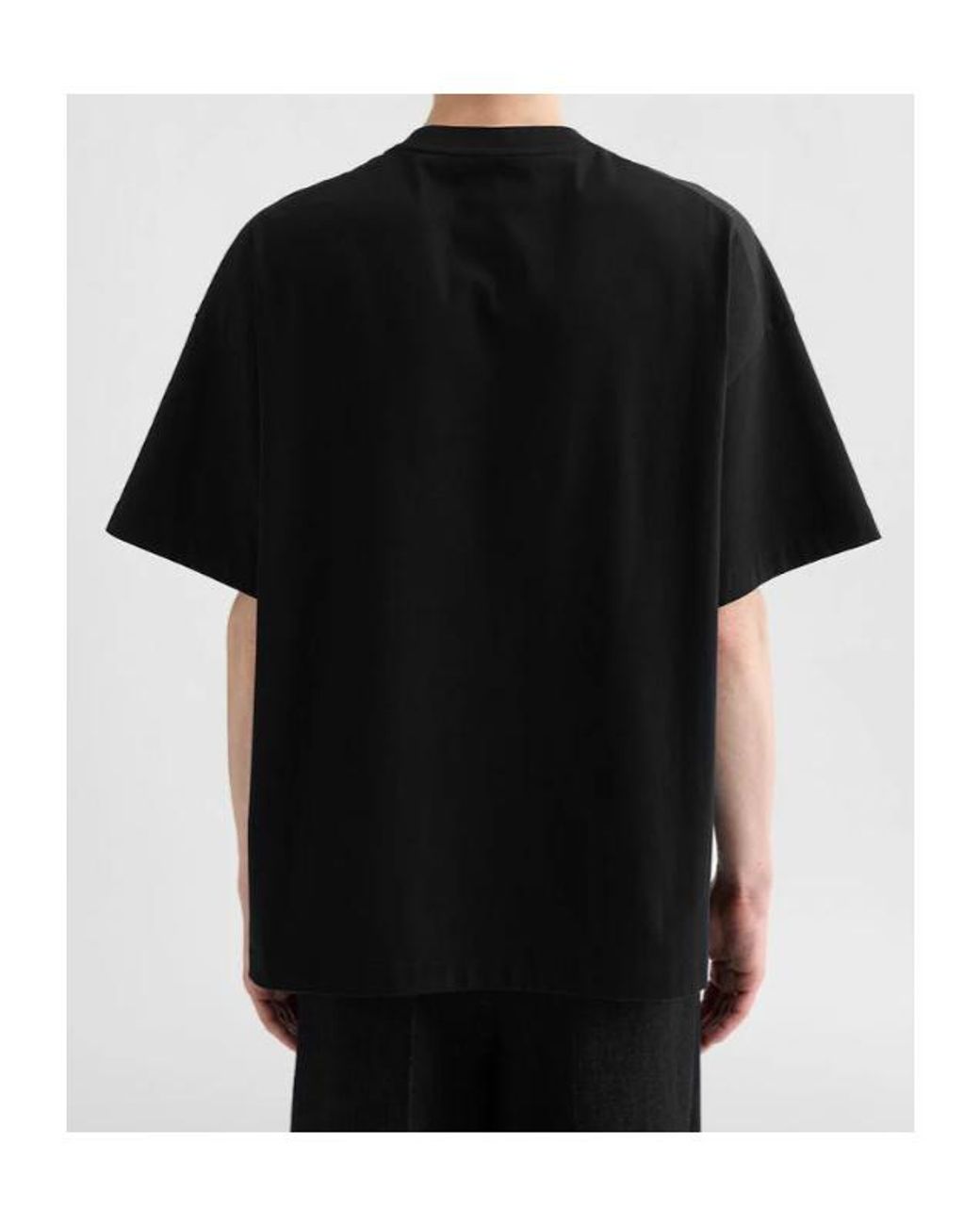 Jil Sander Blue Logo Printed Crewneck T-Shirt for men
