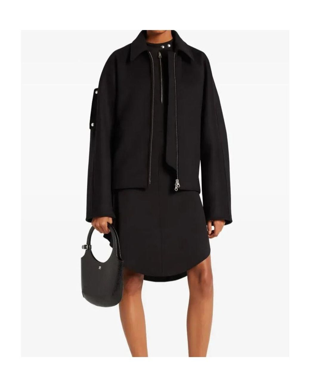 Courreges Black Courrèges Embroidered Bomber Jacket for men