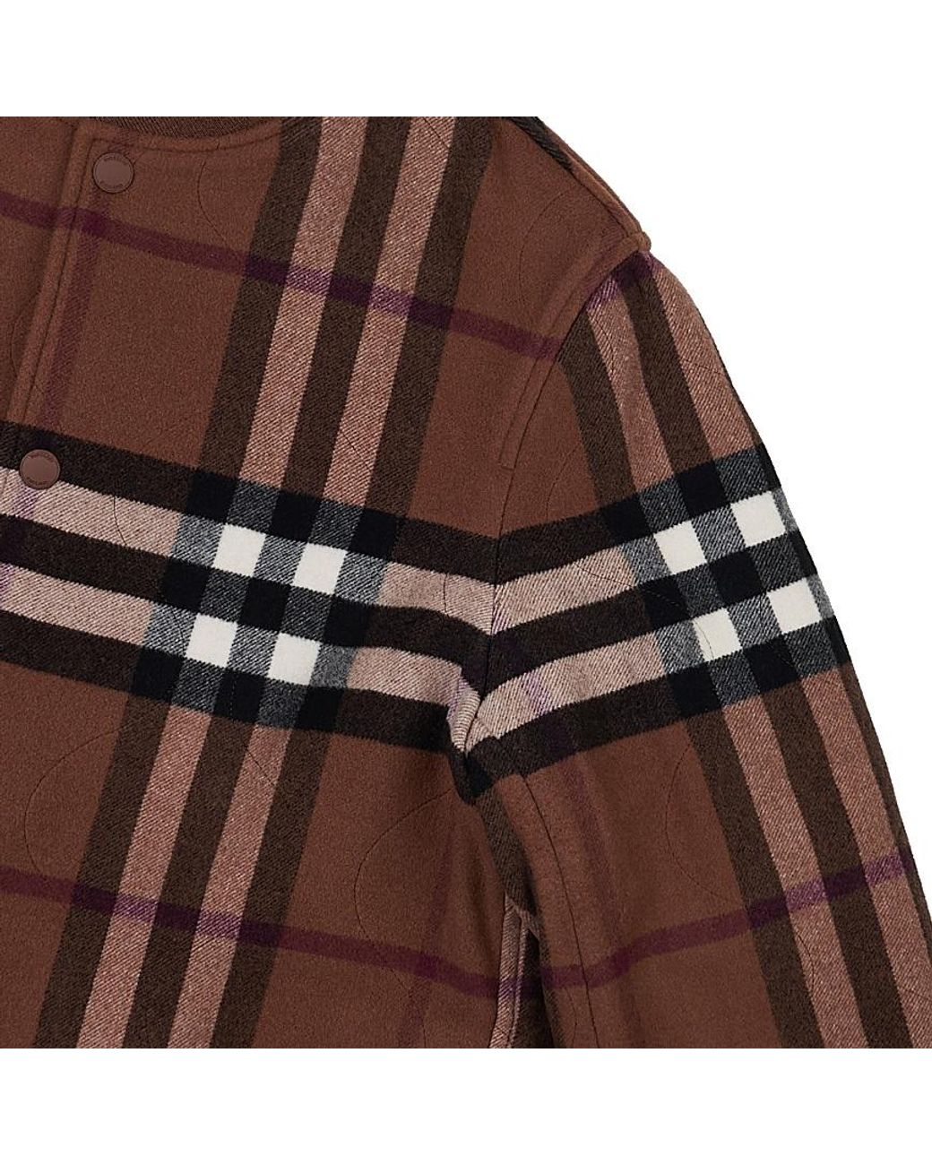 Burberry Brown Check-Pattern Wool Bomber Jacket for men