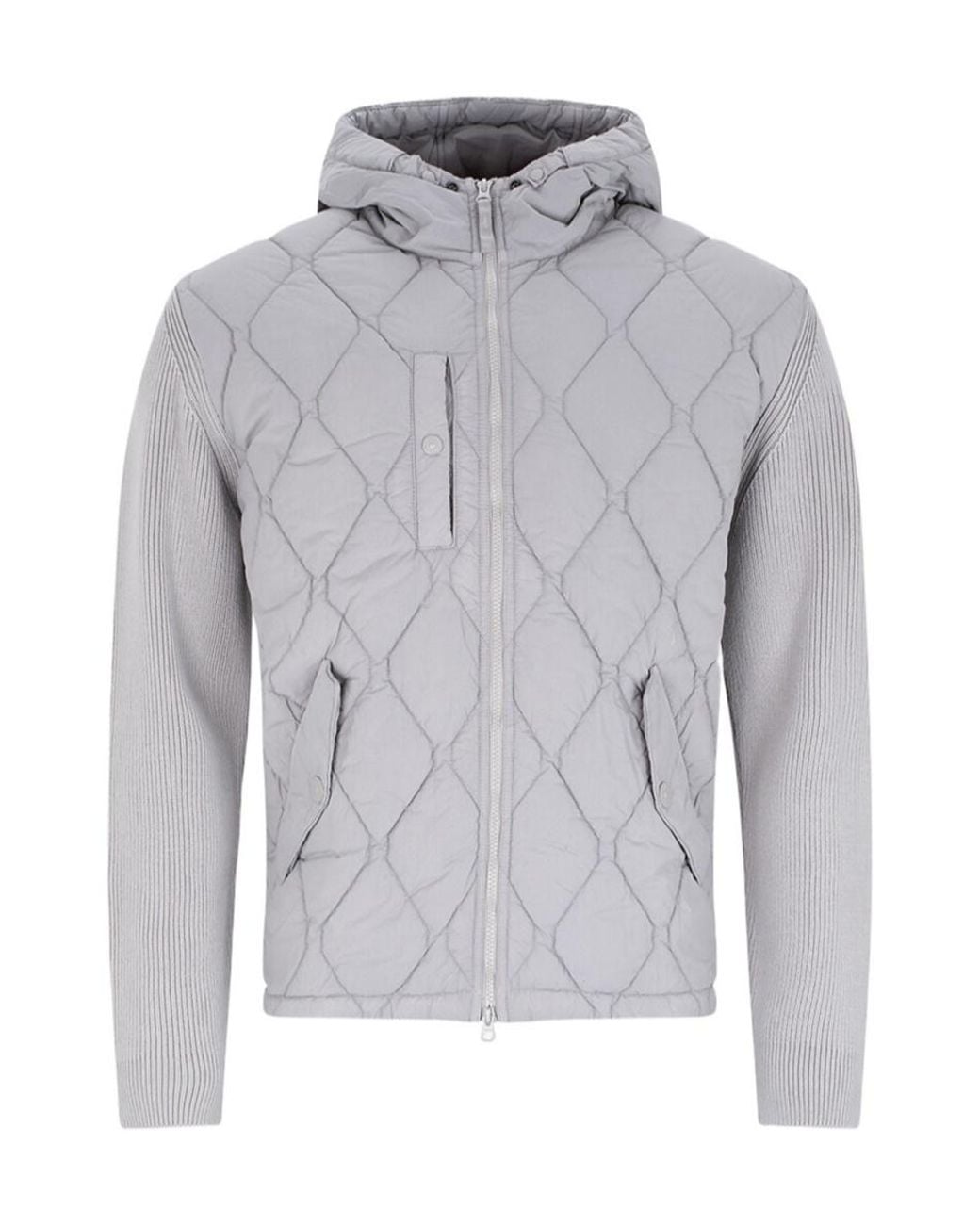 Stone Island Gray Diamond-Quilted Jacket for men