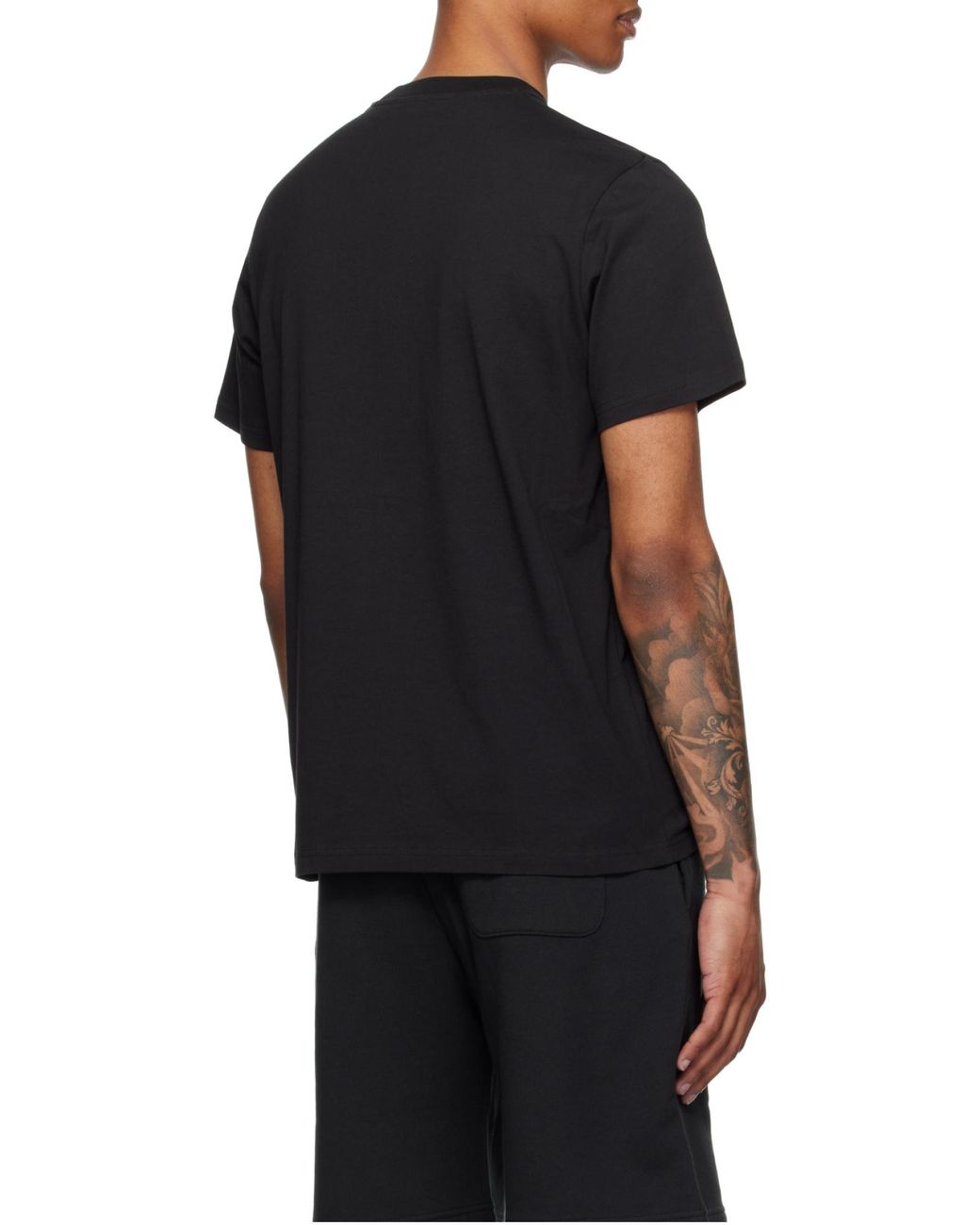 Moncler Black Logo Printed Crewneck T-Shirt for men