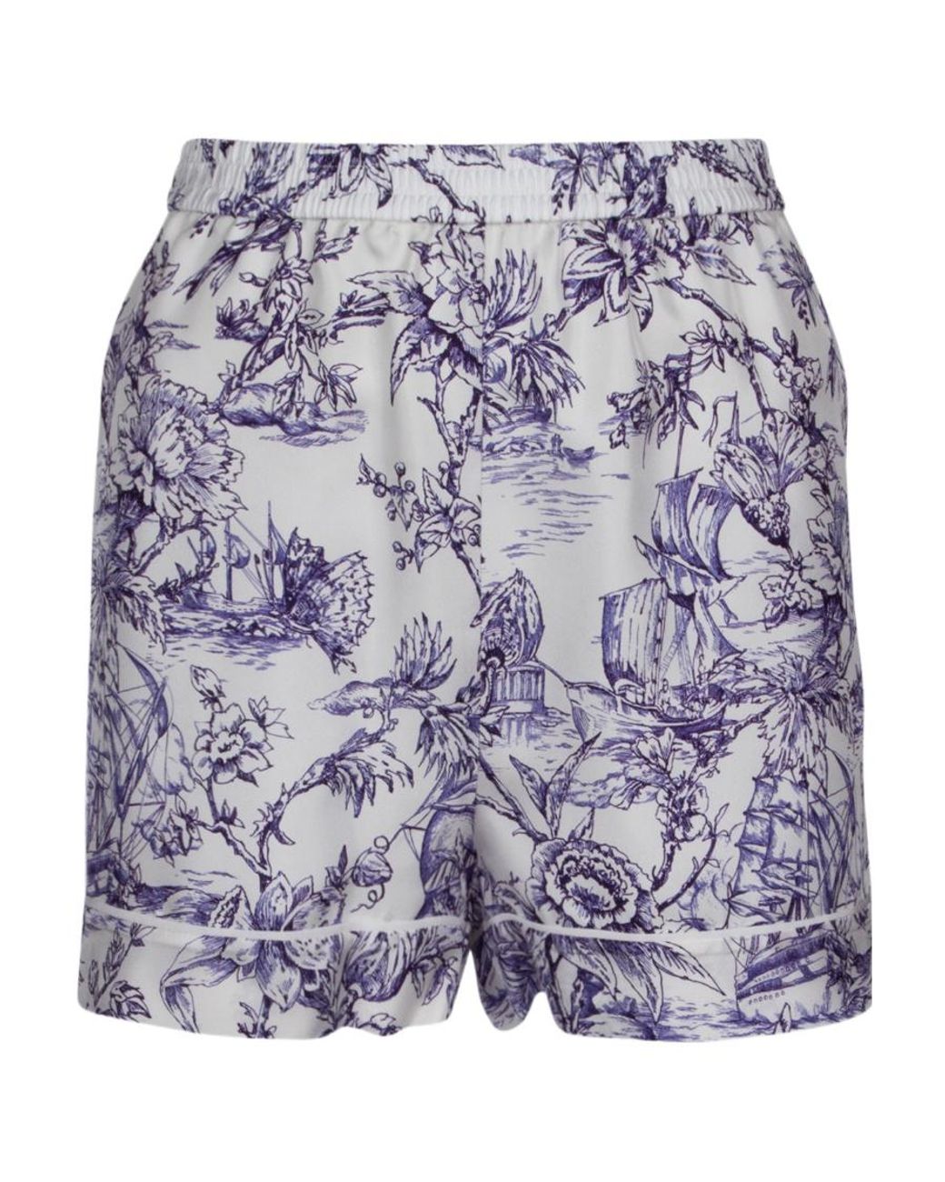 Dior Purple Printed Silk Shorts