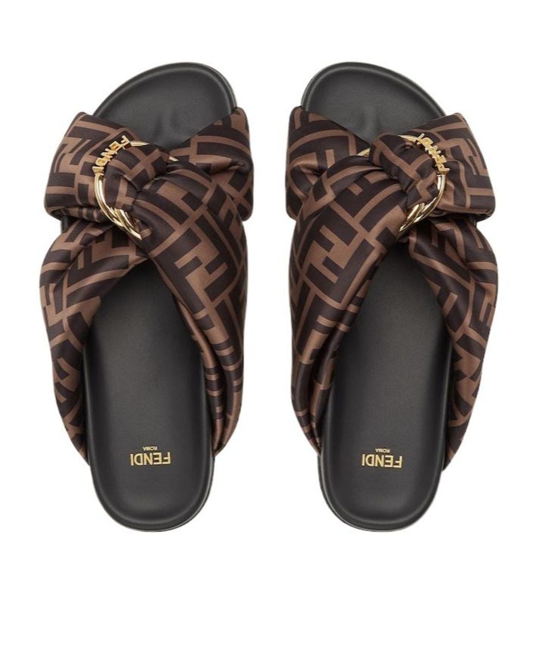 Fendi Brown Feel Sandals