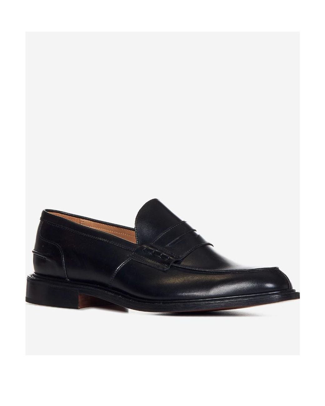 Tricker's Blue Almond Toe Leather Loafers for men