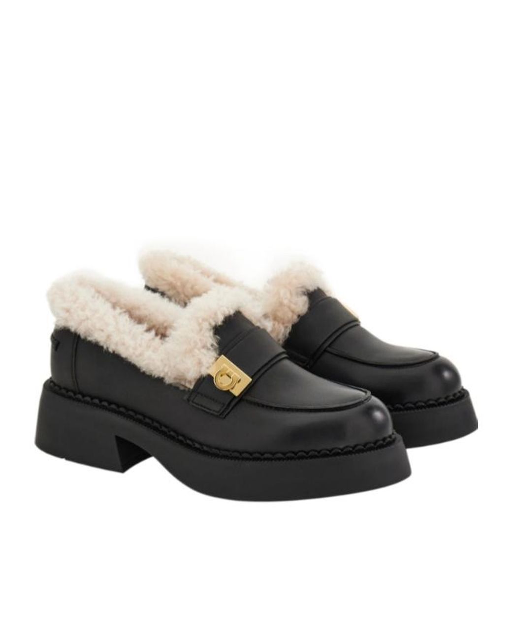 Ferragamo Black Ferragamo Hug Buckle Detailed Loafers