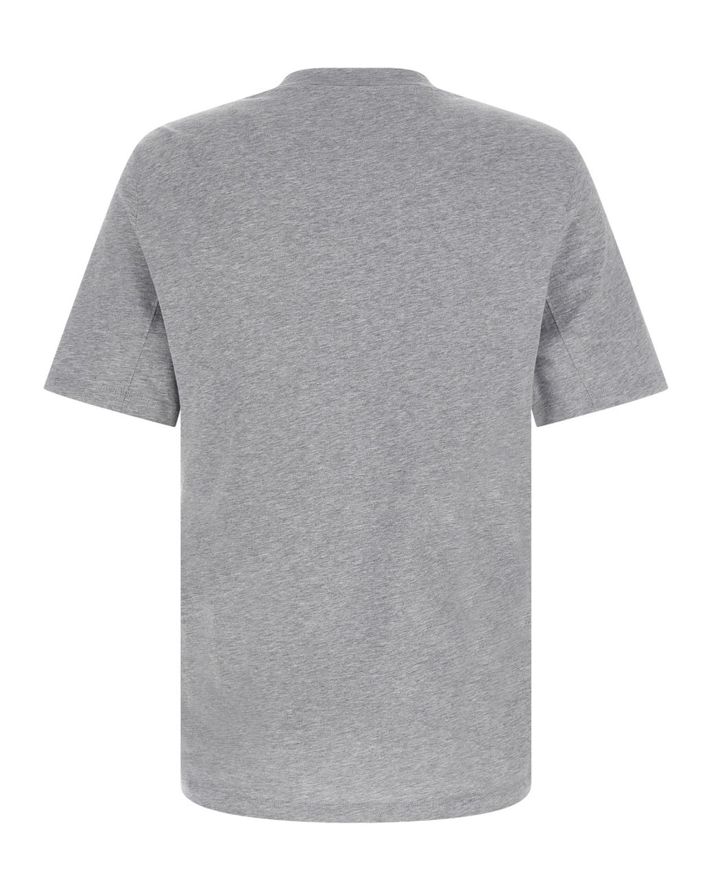 Brunello Cucinelli Gray Logo Printed Crewneck T-Shirt for men