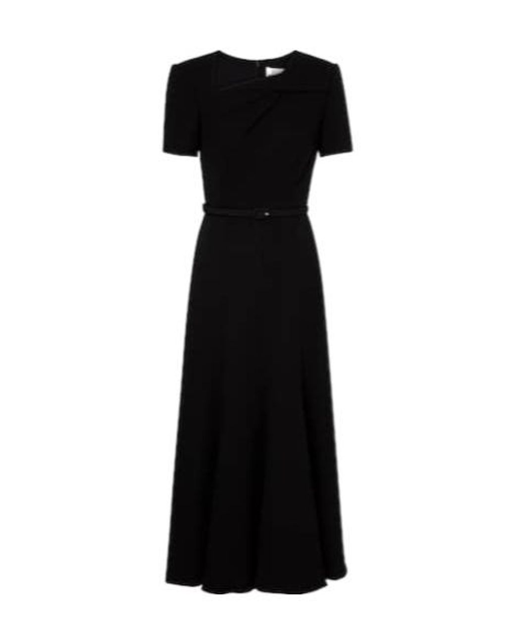 Roland Mouret Black Belted Crêpe Midi Dress