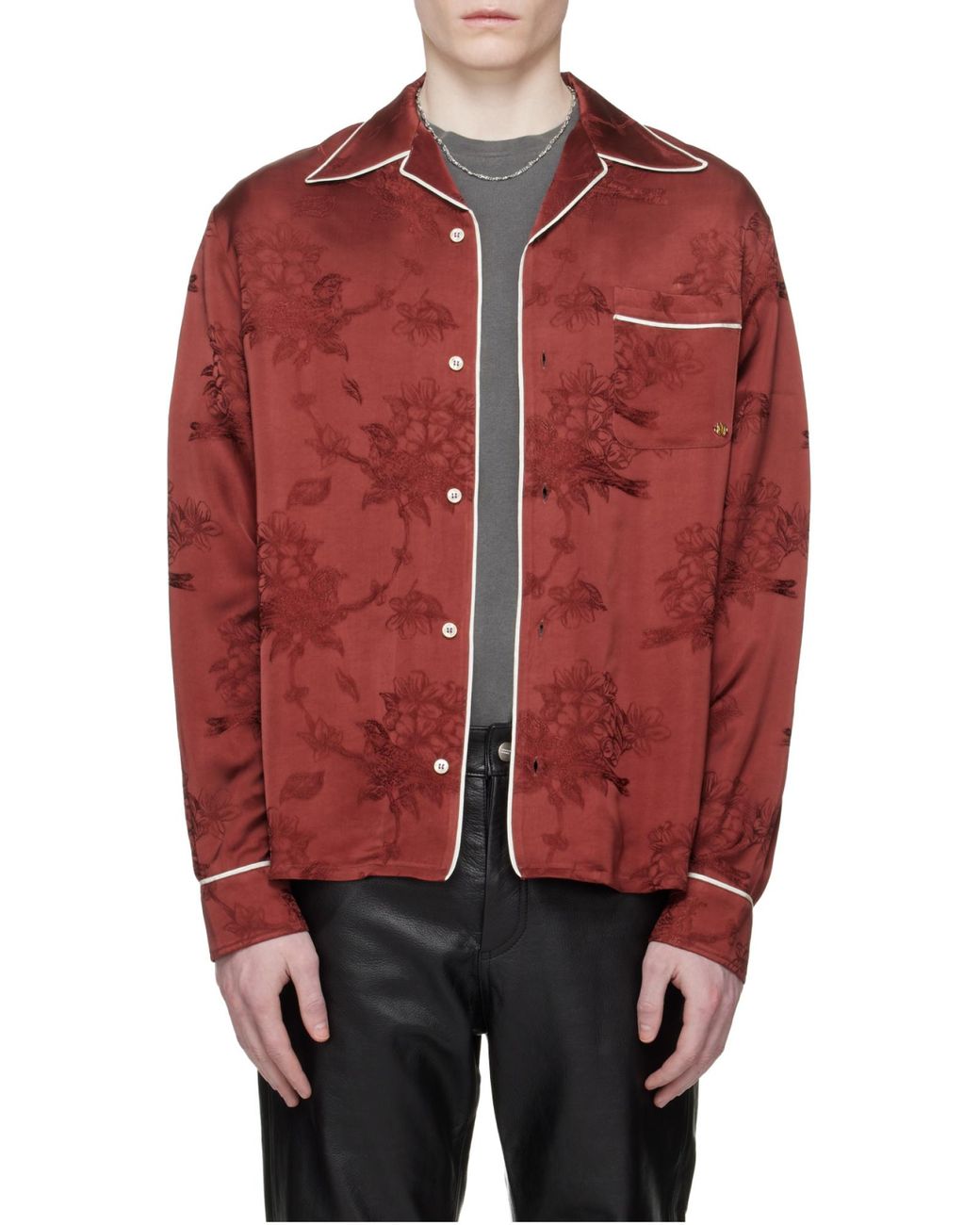 Amiri Black Long Sleeved Pijama Shirt for men