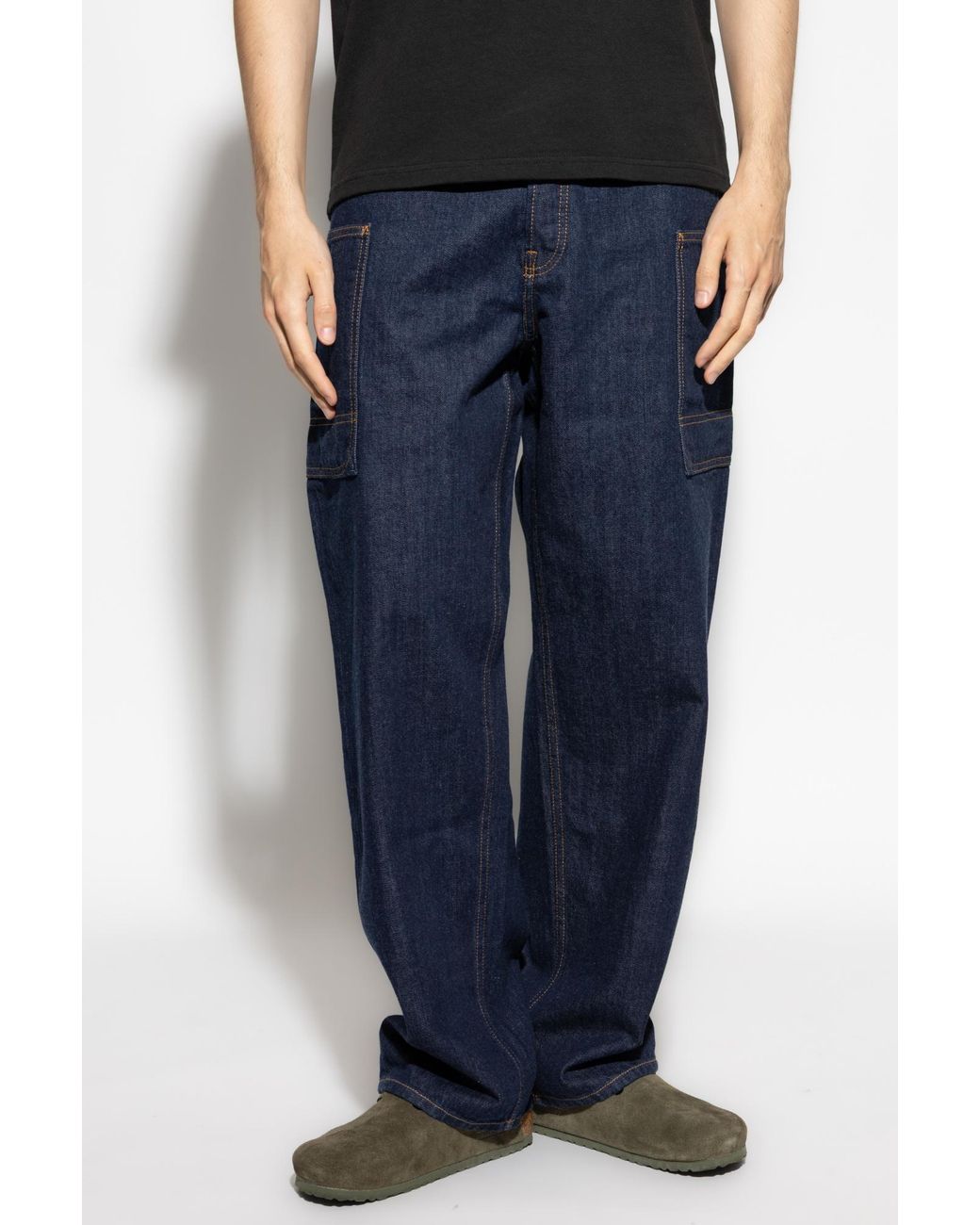 KENZO Blue Logo Patch Jeans for men
