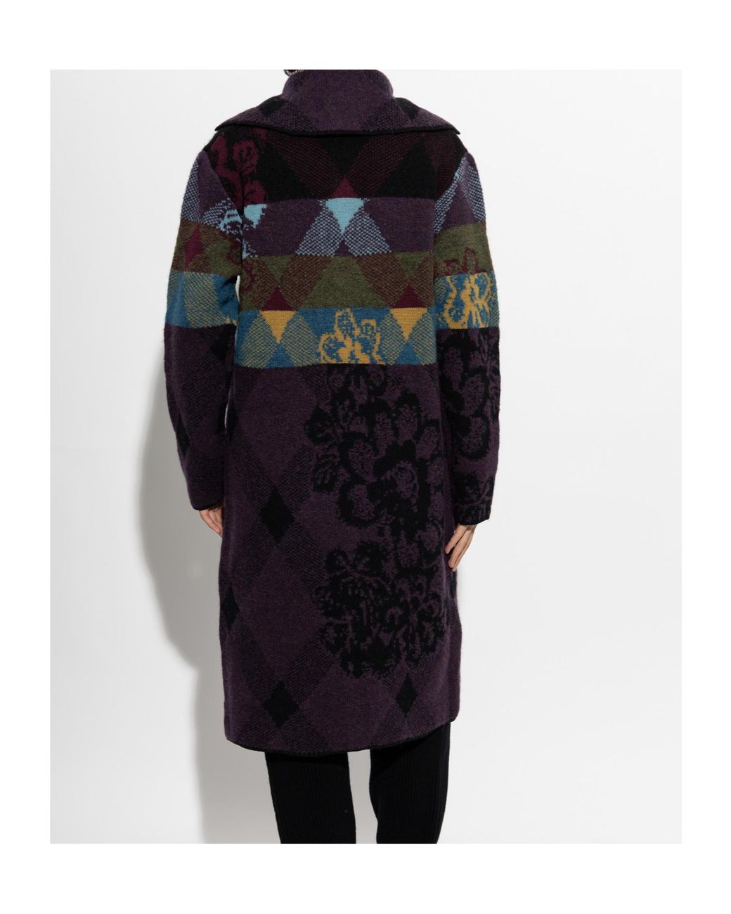 Dries Van Noten Black Patchwork Wool Cardigan for men