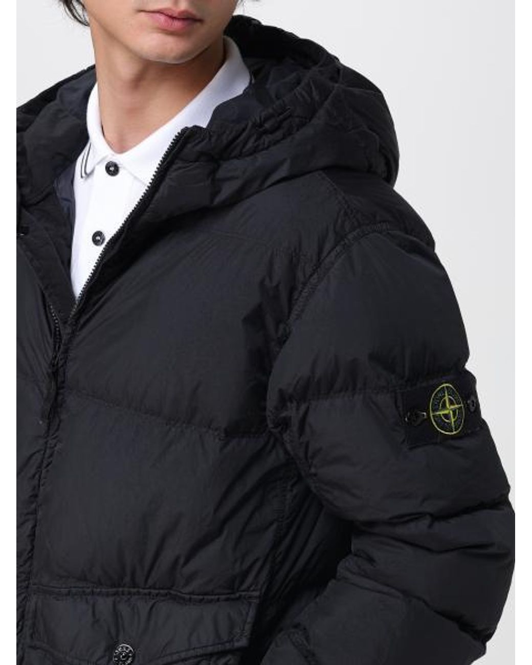 Stone Island Blue S0a23 Down Hooded Coat for men