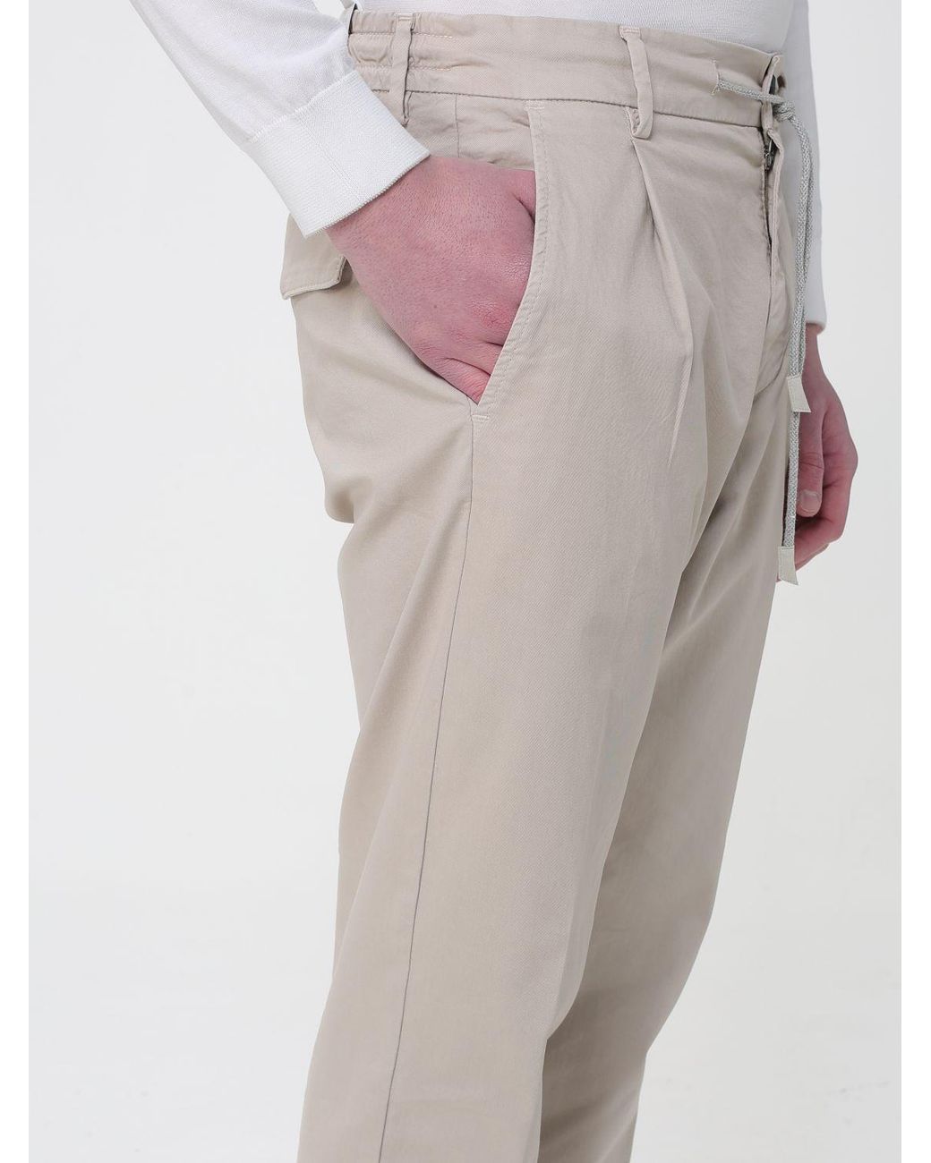 Eleventy Gray Casual Pants With Belt Loops for men